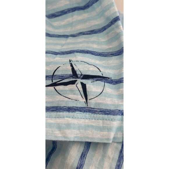 B DRADDY 100% PIMA Cotton Polo Shirt Pocket Embroidered Logo White Blue Pinstrip - Picture 7 of 10